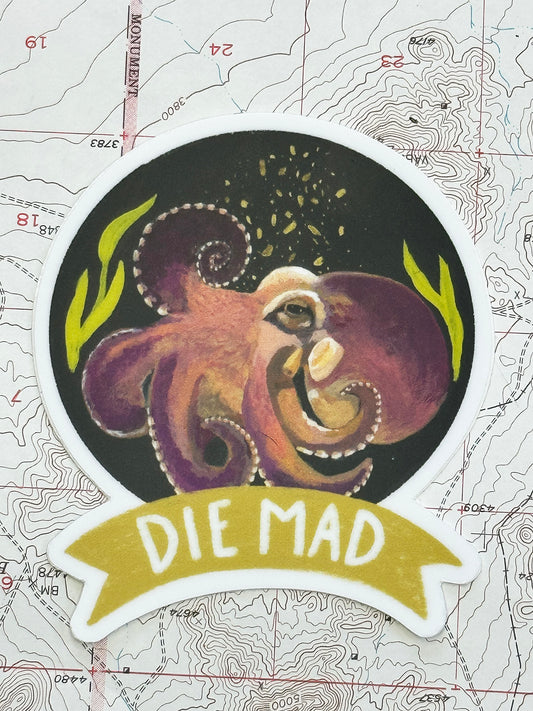 Die Mad Octopus vinyl sticker