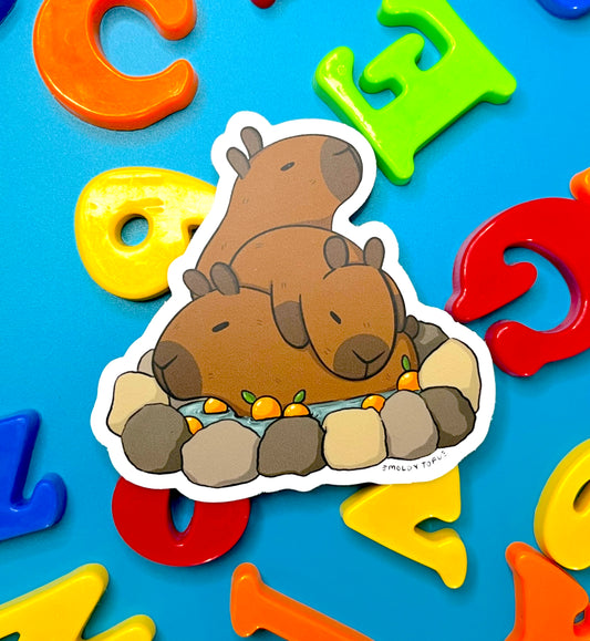 Capybara Pile Vinyl Sticker