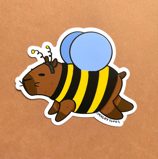 Cap-bee-bara Vinyl Sticker