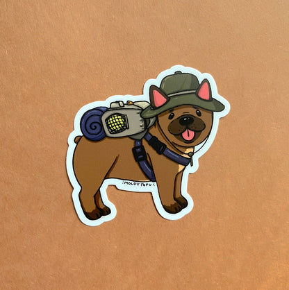 Hiker Frenchie (dog) Vinyl Sticker