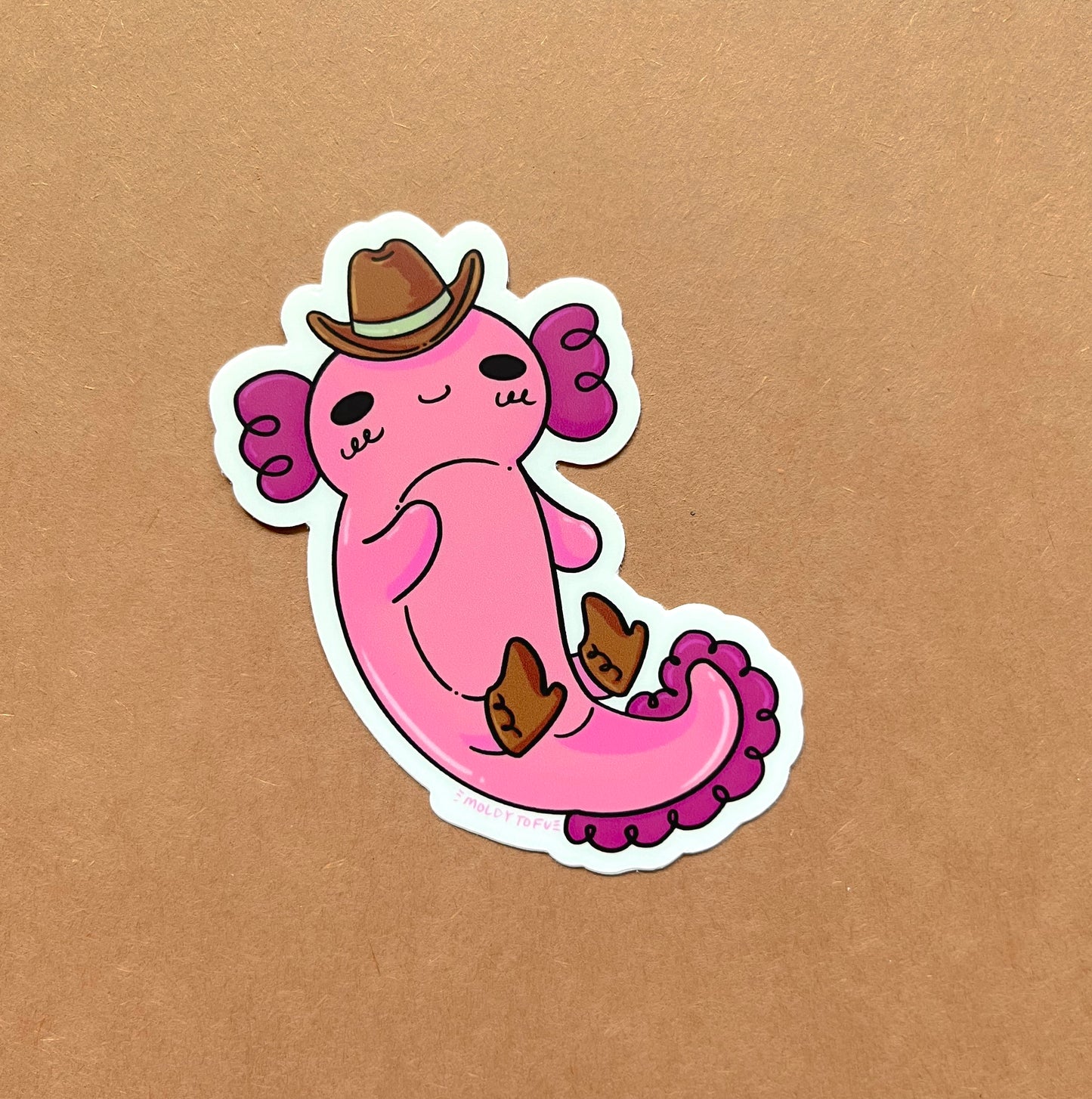 Cowboy Axolotl Vinyl Sticker