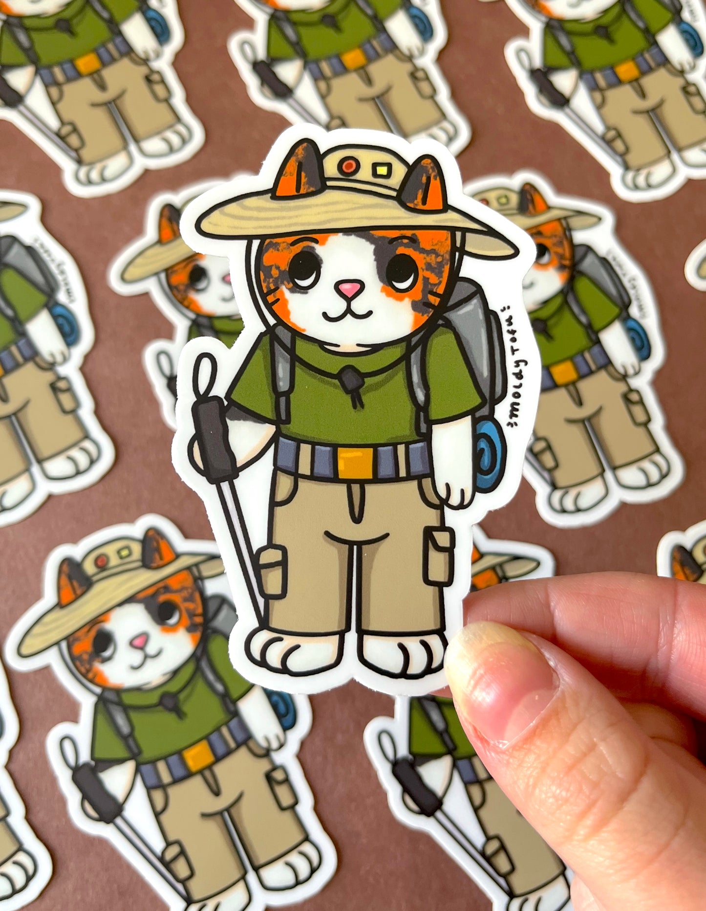 Hiker Cat Vinyl Sticker