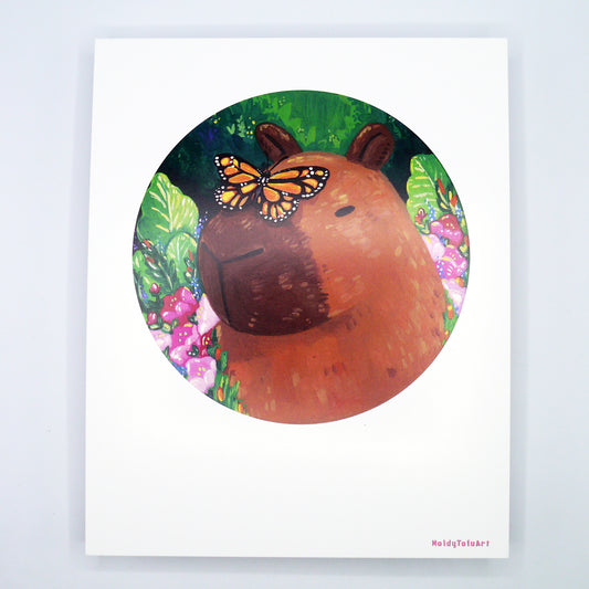 Capybara with Butterfly Print