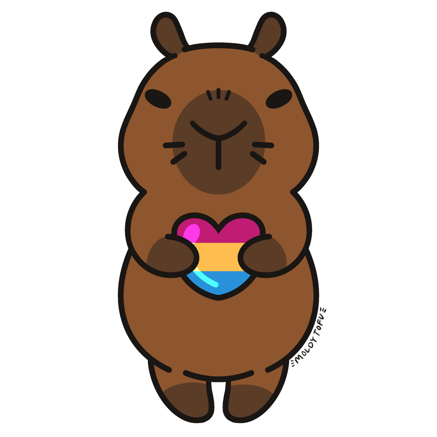 Pride Capybara Vinyl Sticker