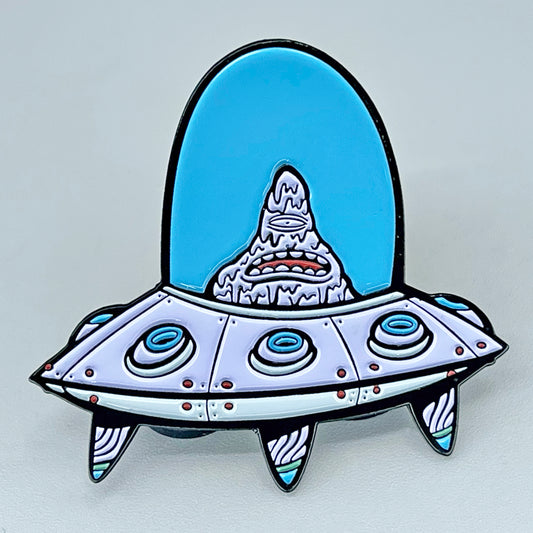 Light Blue Enamel UFO Pin