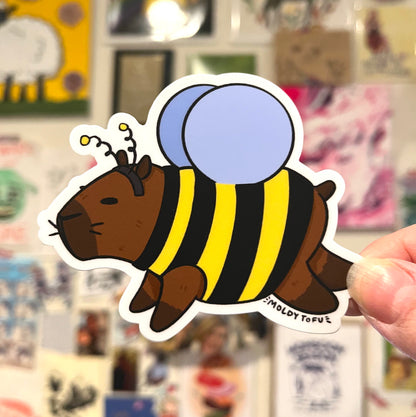Cap-bee-bara Vinyl Sticker