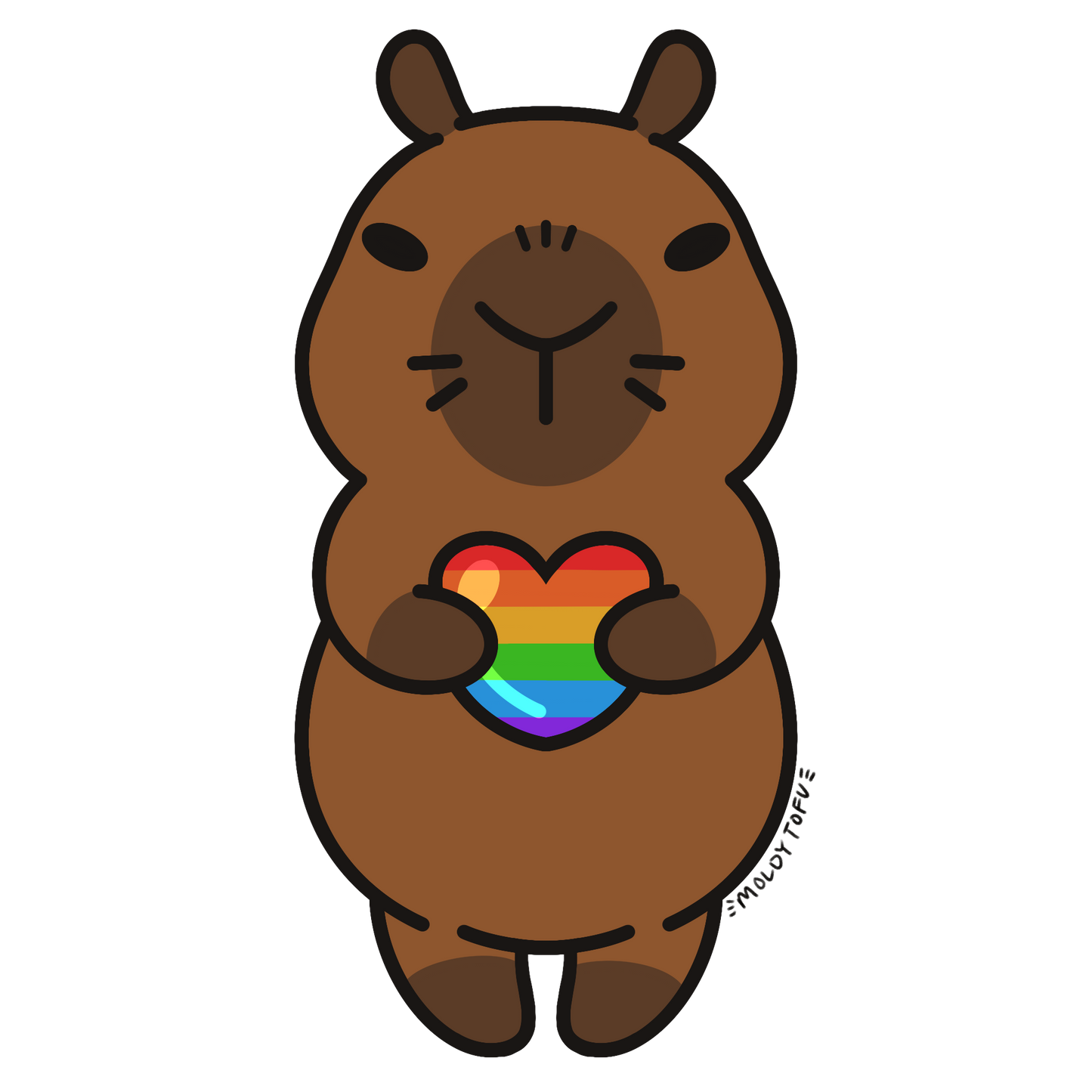 Pride Capybara Vinyl Sticker