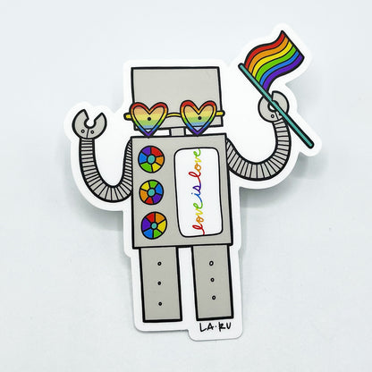 Love is Love Robot Vinyl Sticker