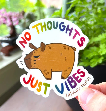 "No Thoughts, Just Vibes" Vinyl Sticker