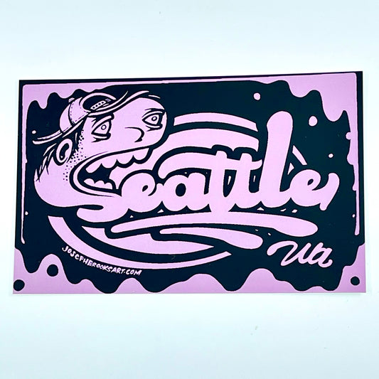 Pink & Black Seattle Vinyl Sticker