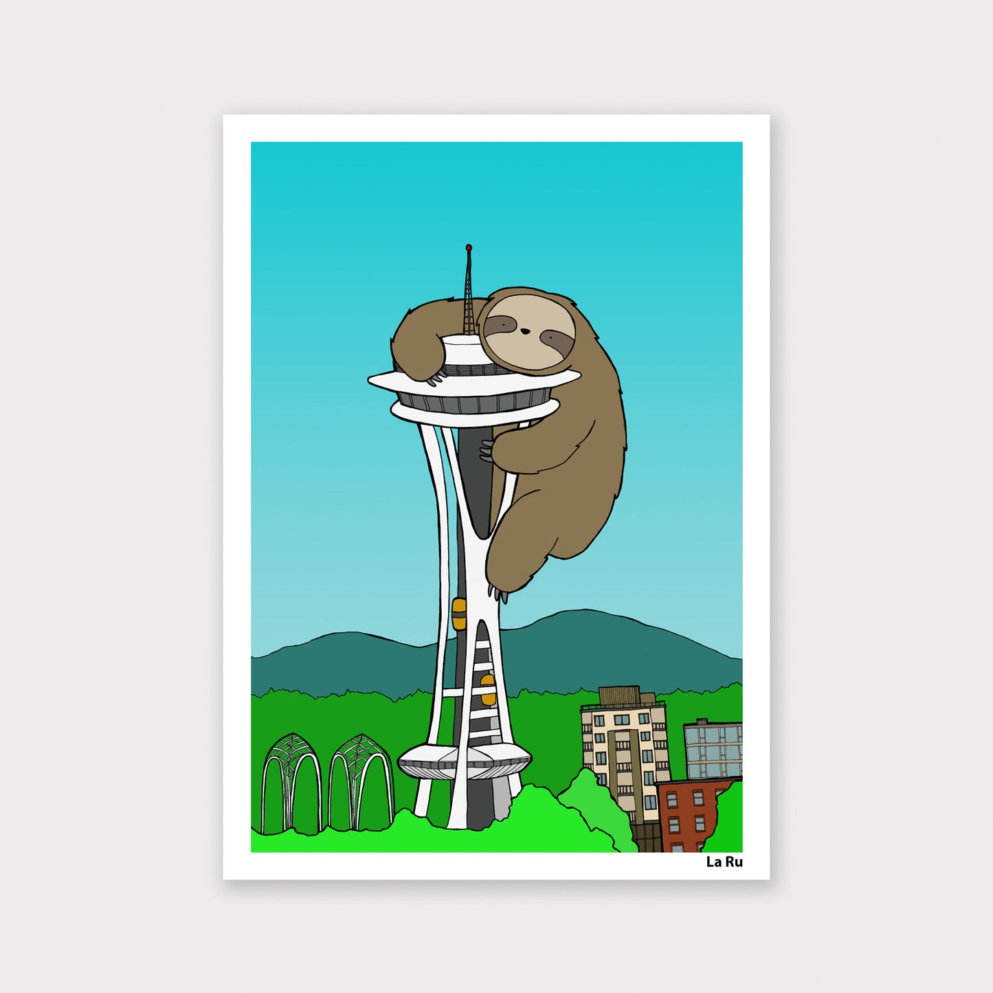Sloth in Seattle Print