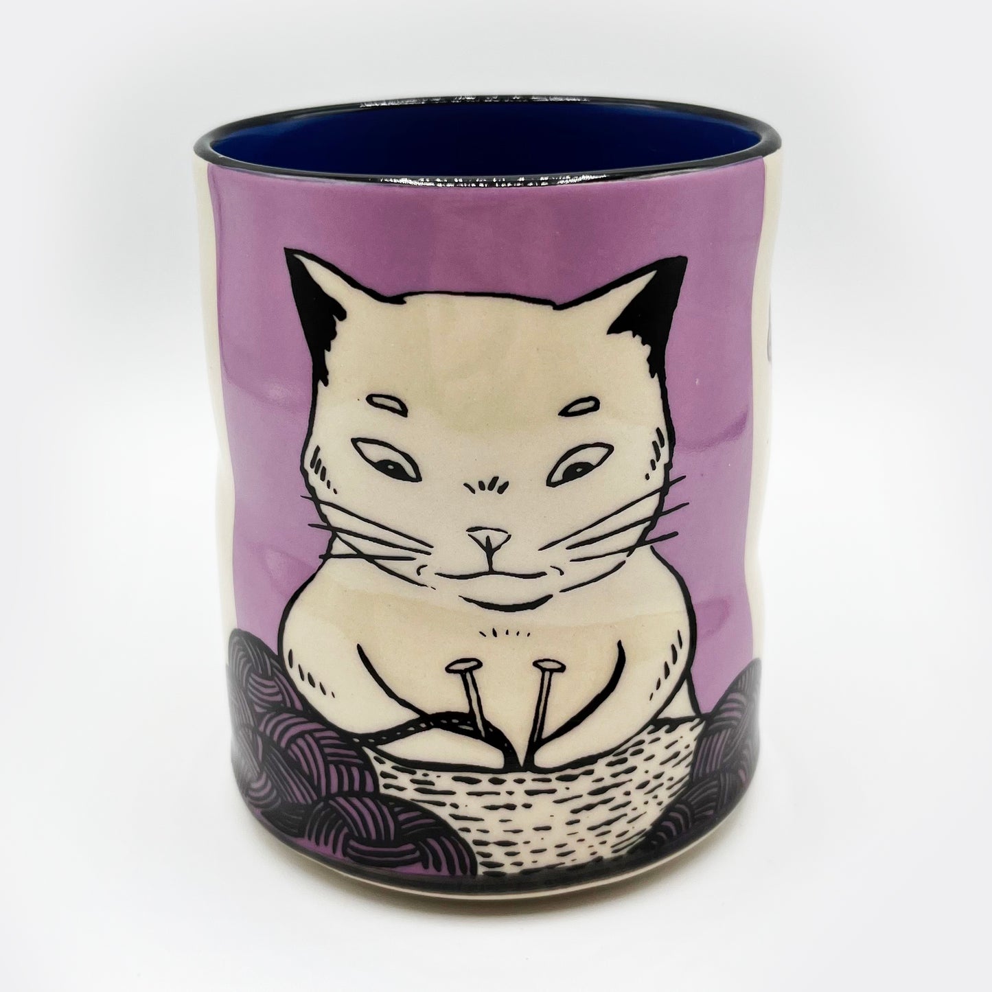 Knitting Cat Lucky Cup - Large