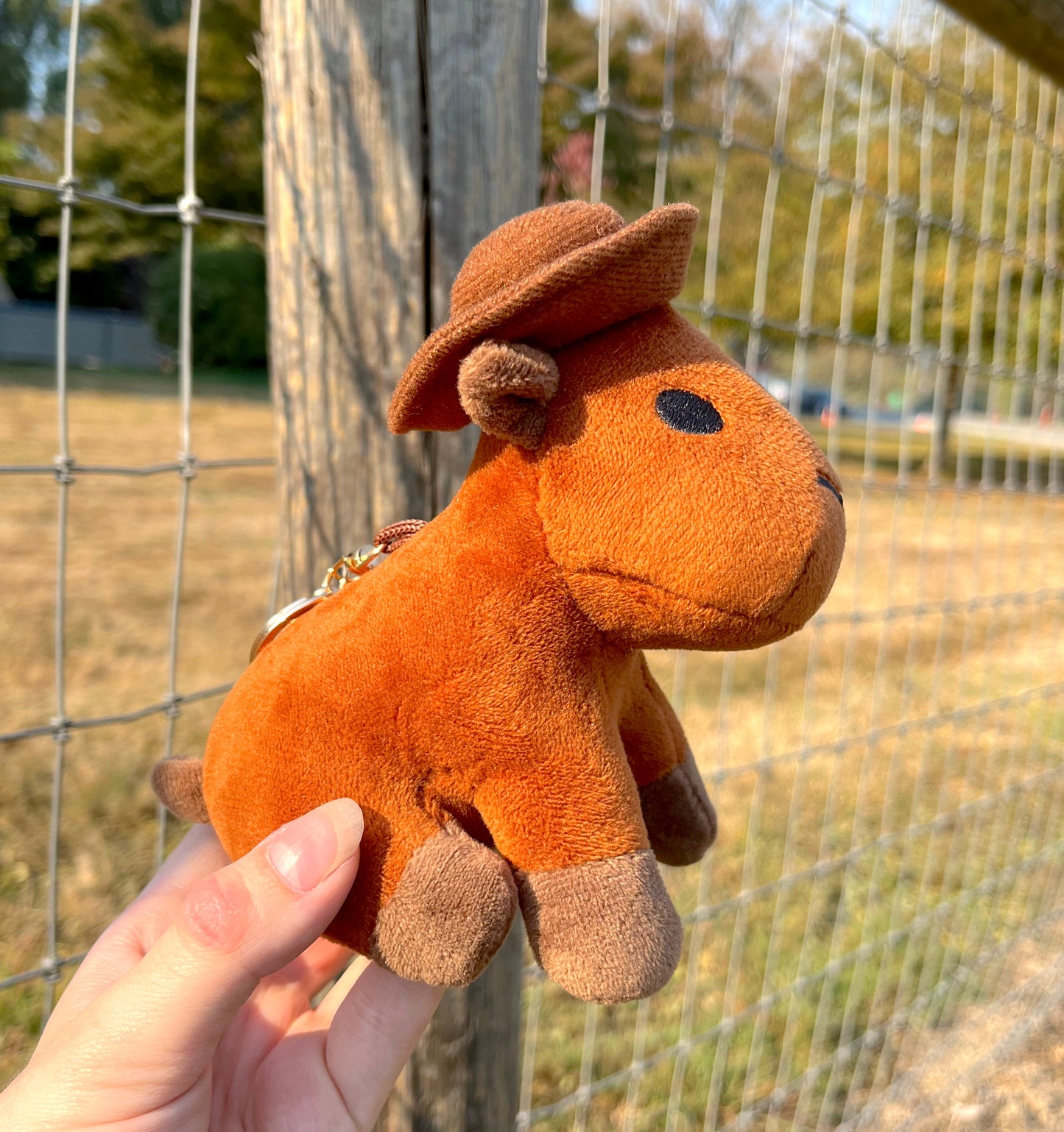 Cowboy Capybara Plush Keychain