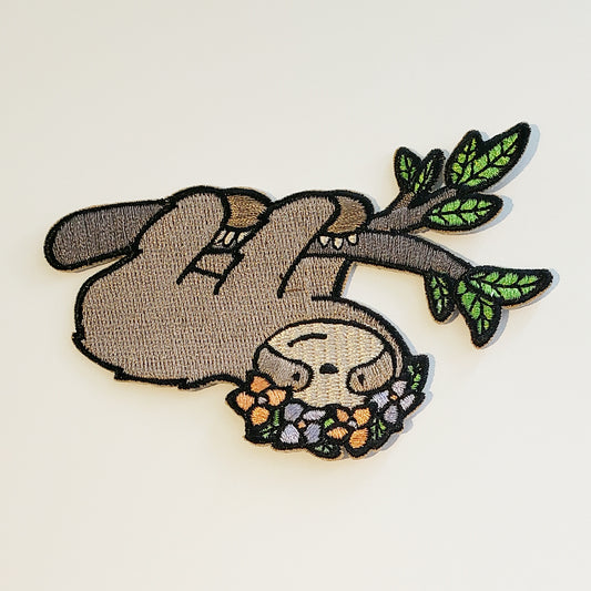 Flower Sloth Iron-on Patch