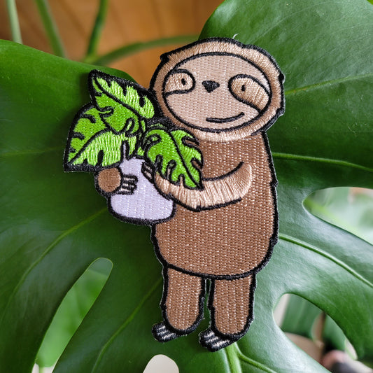 Monstera Sloth Iron-on Patch