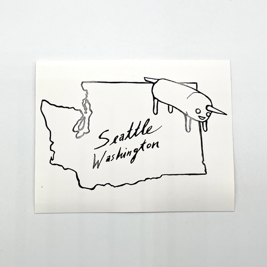 Seattle Washington Burrito Unicorn Vinyl Sticker