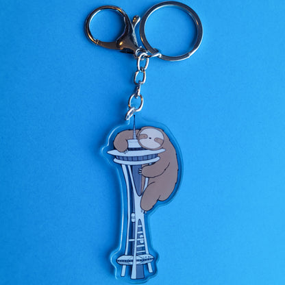 Sloth in Seattle Acrylic Keychain