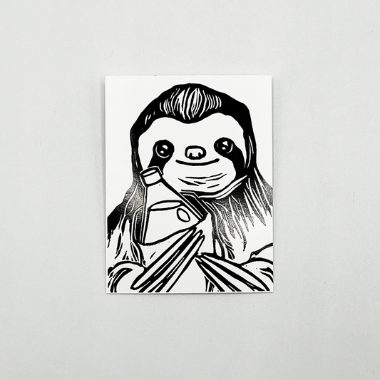 Sloth with a 40 Vinyl Sticker